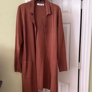 St. John Cinnamon Open Front Cardigan